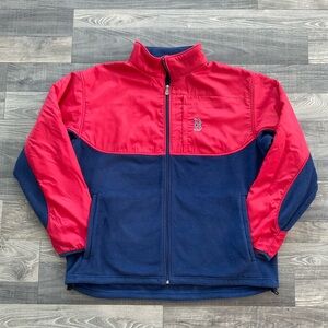 Majestic Boston Red Sox Jacket Men’s XL Navy Blue Red Full Zip Nylon Fleece MLB